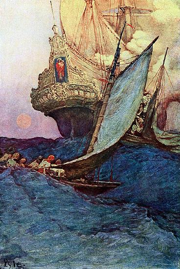 Howard Pyle An Attack on a Galleon oil painting image